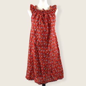 VTG Suzy Red Floral Ruffle Dress